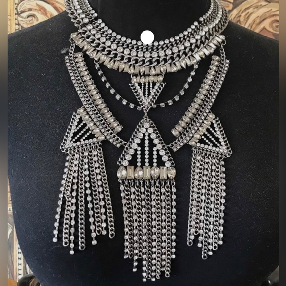 Zara Silver Tone Statement Necklace 💎💎💎 - Picture 4 of 10